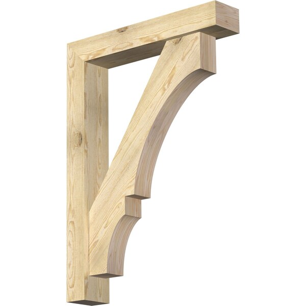 Ekena Millwork Balboa Block Rough Sawn Bracket w/ Offset Brace, Douglas Fir, 6"W x 32"D x 44"H BKT0604X32X44BOA05RDF - main